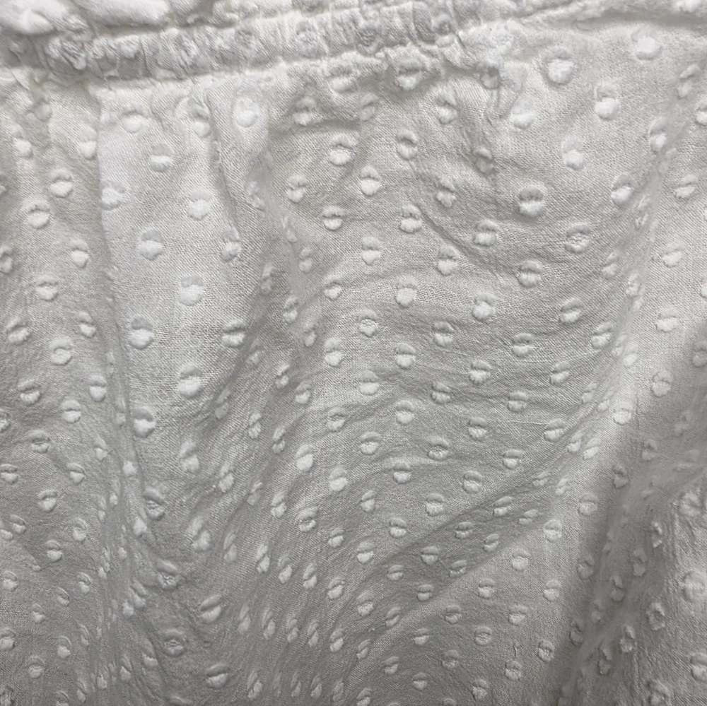 Anthropologie‎ White Off-Shoulder Swiss Dot Puff Sleeve Top Size 6
